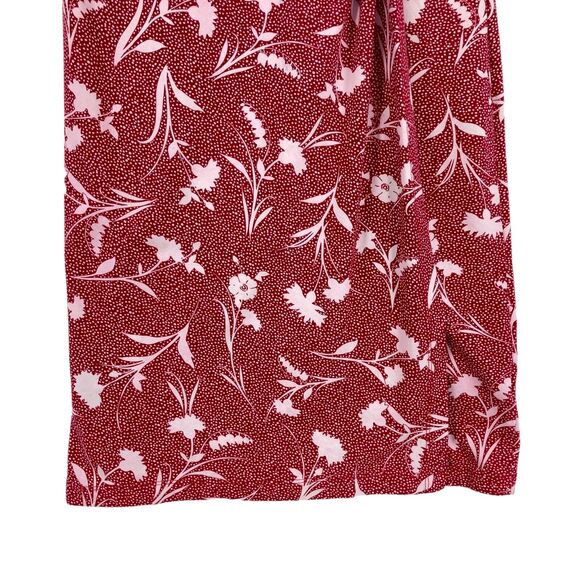 Lands' End Women's Red Pima Cotton Long Sleeve Side Knotted A-Line Dress Size XS - Picture 2 of 12